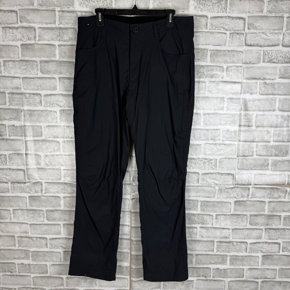 Orvis Mens Fleece Lined Pants Black Outdoor Hiking Straight Leg 34 x 32